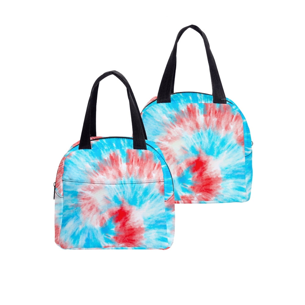 Lunch Bag for Kids, Colorful Rainbow Spiral Tie Dye Pattern Reusable