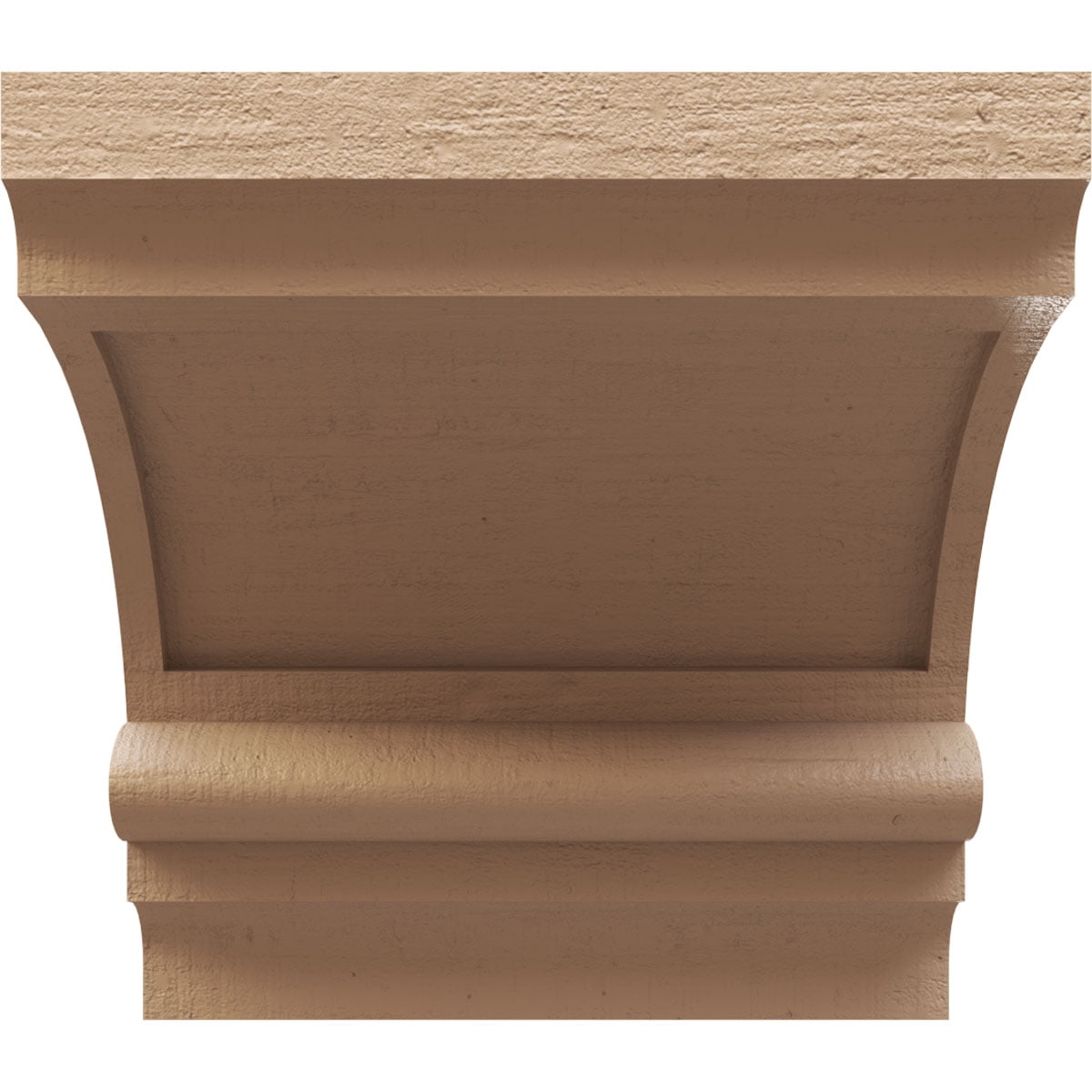 8"W x 8"D x 8"H Wide Diane Rough Cedar Woodgrain TimberThane Corbel, Primed Tan