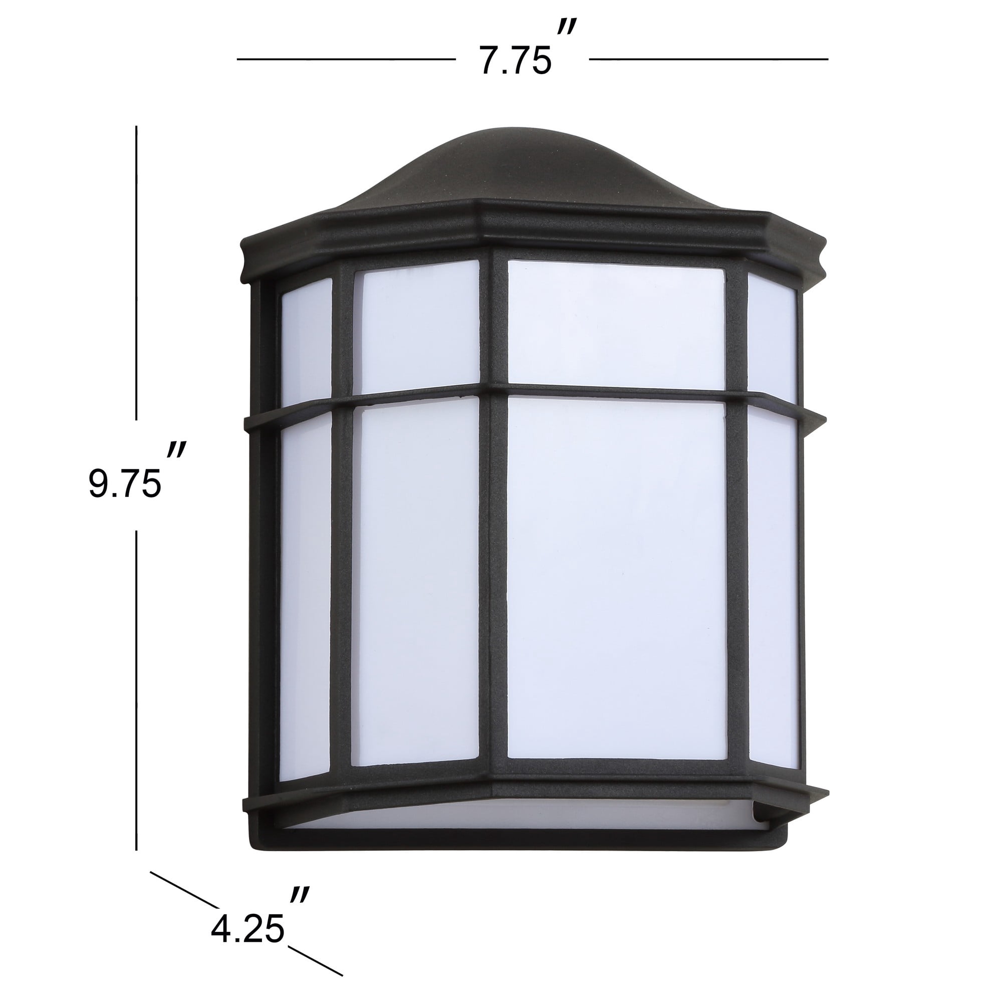 JONATHAN Y Henry 7.75" Outdoor Frosted Acrylic/Metal Integrated LED Wall Sconce, Black/White