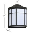 thumbnail image 3 of JONATHAN Y Henry 7.75" Outdoor Frosted Acrylic/Metal Integrated LED Wall Sconce, Black/White, 3 of 6