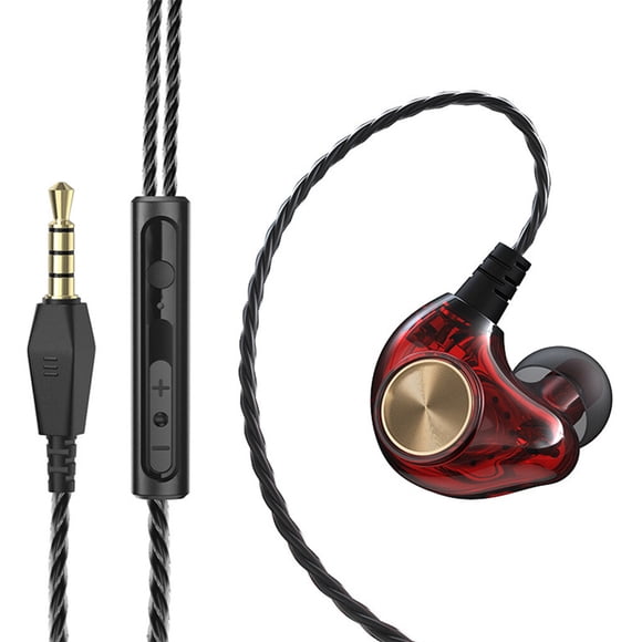 yeacher K1 Écouteurs Sport Intra-Auriculaires avec Crochet d'Oreille, Son Stéréo Hi-Fi, Basses Profondes, Réduction du Bruit, Prise 3,5 mm, Rouge - Idéal pour la Course, le Gym et les Voyages