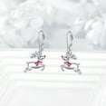 thumbnail image 2 of Reindeer Earrings Sterling Silver Reindeer Dangle Earrings Cute Animal Jewelry Christmas Valentine Gifts for Women, 2 of 6