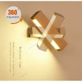 thumbnail image 3 of Aplique LED, 4W 400LM Aplique de Madera para Interiores Giratorio de 360 °, Lámpara de Pared Blanca cálida de 3000K para Dormitorio, Sala de Estar, Oficina, Pasillo, 3 of 5