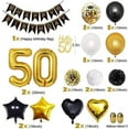 thumbnail image 2 of Geekeo 50th Birthday Black and Gold Balloon Decoration Set, 50 Pieces, 2 of 9