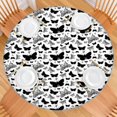 thumbnail image 2 of White Butterfly Black Silhouette Pattern Round Fitted Tablecloth with Elastic Edge,Dining Table Cover Waterproof,Outdoor Round Tablecloth for Camping,Dining,Indoor and Outdoor, 2 of 7