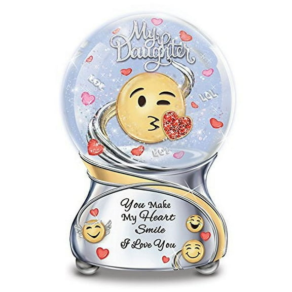 The Bradford Exchange Daughter, You Make My Heart Smile Musical Emoji Glitter Globe