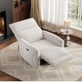 thumbnail image 4 of Power Recliner Swivel Glider with USB Ports 270 Swivel Adjustable Footrest PU Leather Living Room/Nursery Ivory, 4 of 9