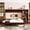 Walnut + Wood + Queen, variant on Queen Size Murphy Bed with Adjustable Storage, Wall Bed Frame with Drawer, Foldable Platform Bed, Space Saving Cabinet Design, White, Ships 4 Pkgs