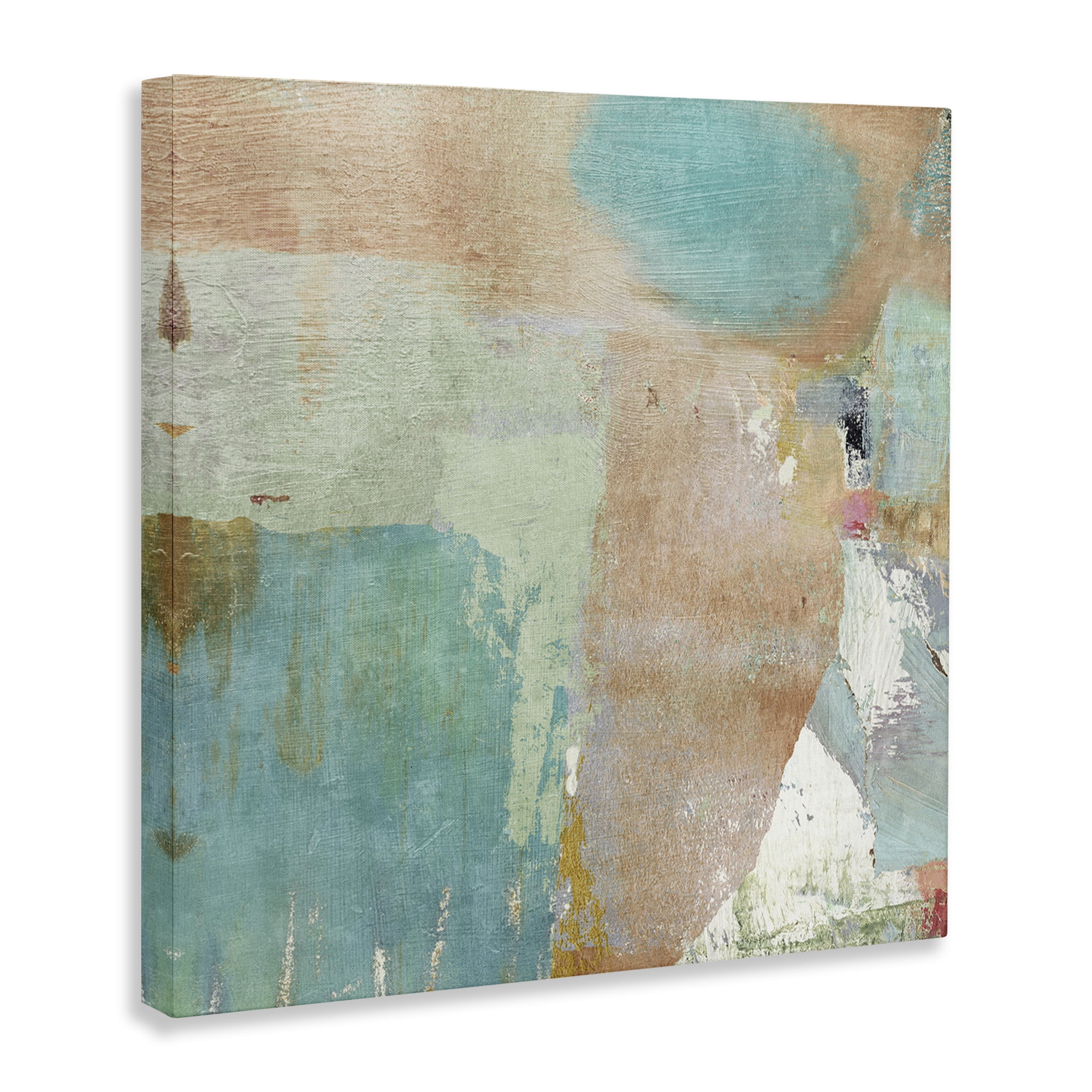 Stupell Industries Rustic Paint Strokes Abstract Painting Gallery Wrapped Canvas Art Print Wall Art, 17 x 17