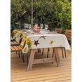 thumbnail image 3 of Outdoor Tablecloth with Umbrella Hole for Patio/Picnic/Party/Camping, Pig Sunflower Western Waterproof Table Cloth Rectangle Table Cover Washable, Rustic Daisy Linen Texture (60"x 102"), 3 of 8