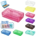 thumbnail image 1 of Pencil Box Clear Pencil Case Large Capacity Plastic Hard Pencils Case Crayon Box with Snap-Tight Lid Stackable for Kids Adult Student Pens Pencils School Supplies Storage Office Supplies,Red, 1 of 3