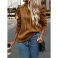 thumbnail image 5 of Women's Casual Puff Long Sleeve Hoodie Lightweight Pullover Tops Padded Shoulder Solid Loose Sweatshirt Fall Outfits, 5 of 5
