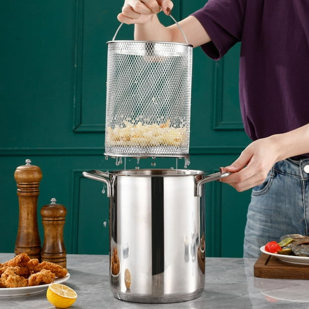 Olla para freír, utensilios de cocina multifunción, olla para freír, olla para freír al aire libre, patas de pollo frito, patatas fritas, pescado seco Macarena Freidora