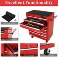 thumbnail image 3 of Aukfa 7-Drawer Steel Rolling Tool Box on Wheels, Red, 3 of 11