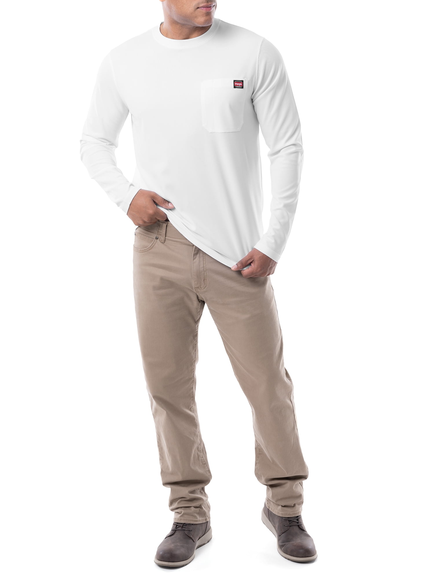 Wrangler Workwear Men's Long Sleeve Poly Performance Pocket T-Shirt