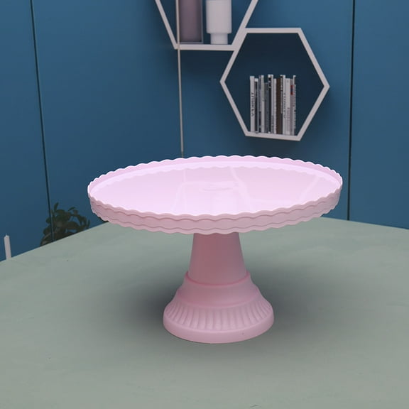 Mictong plastic base cake stand, cupcake tower dessert table display set, suitable for parties, weddings, outdoor picnics, pink, 1 piece