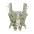 thumbnail image 5 of QSAWXQZ Women's Corset Top Tie Strap Sleeveless Square Neck Floral Boned Waist Shaper M, 5 of 9