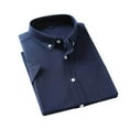 thumbnail image 3 of Men's Short Sleeve Oxford Shirt Regular Fit Button Down Collar Shirts with Pocket, 3 of 4