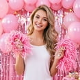 thumbnail image 5 of Cheerleading Pom Poms with Handle, Metallic Foil Cheer Pom Poms for Team Spirit, Sports Games, Dance, Football, Basketball, Party & Stage Performance, 9.8", Pink, 5 of 8