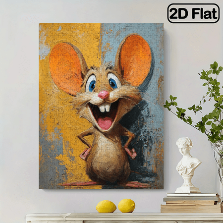 500pcs Large Adult Jigsaw Puzzle - Adorable Little Mouse Puzzle, 20.4x15 Inch Giant Puzzle, Challenging Brain Game, Perfect gift.