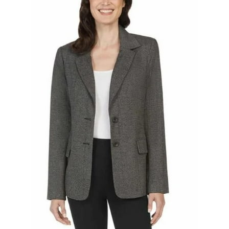 Matty M Ladies' Size Small (4-6) Classic Blazer, Charcoal Dark Gray