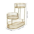 thumbnail image 2 of WHAMVOX Golden Multilayer Metal Fruit Basket for Kitchen Counter with Iron Material and Easy Cleaning 3 Tier Design, 2 of 8