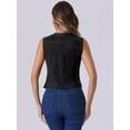 thumbnail image 3 of DARING DIVA Women's Vintage Suit Waistcoat V Neck Faux Suede Jacket Vest M Black, 3 of 6