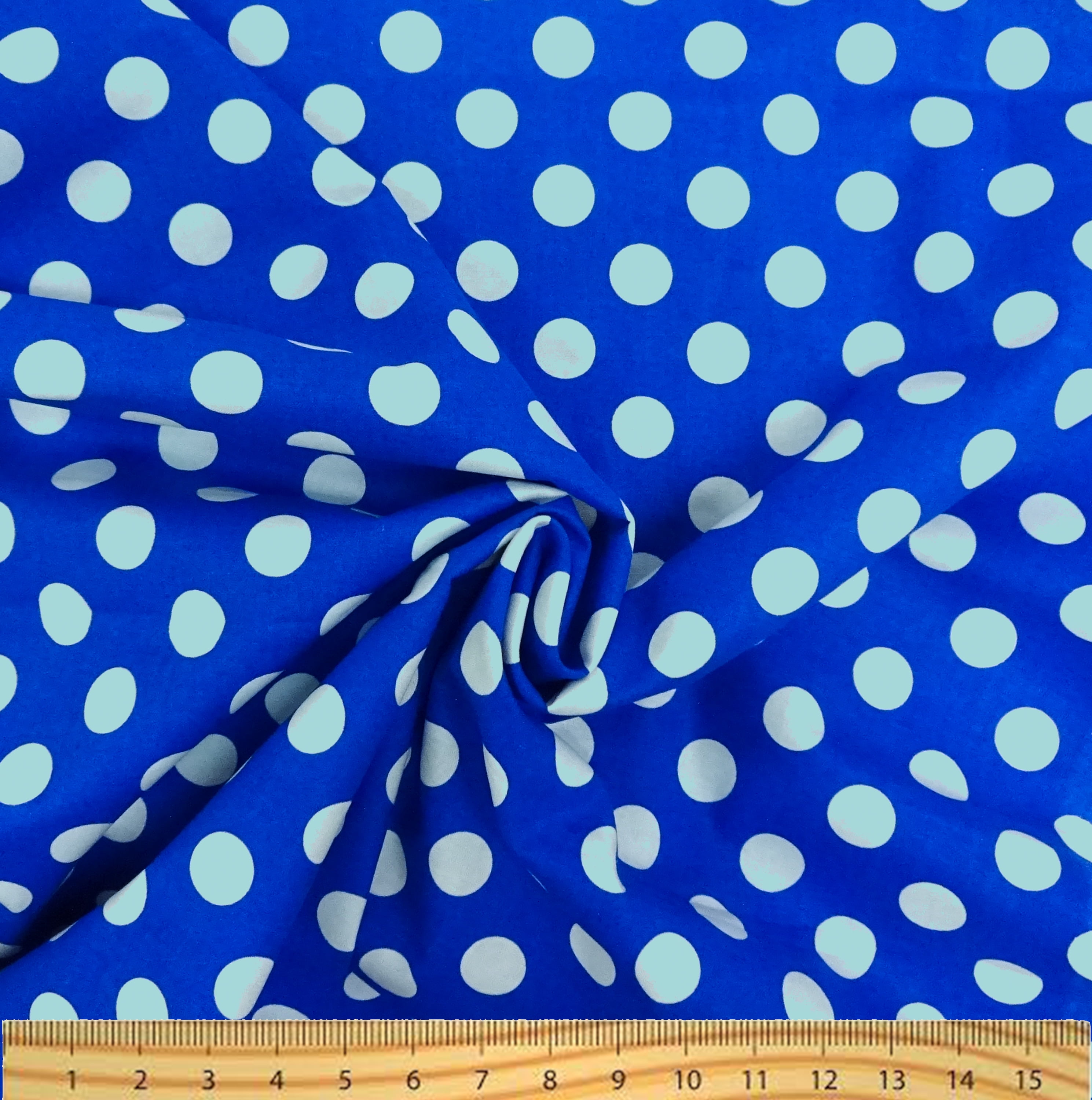 Shason Textile 45" x 8 yd 100% Cotton Print Craft Fabric, Lapis and Aqua