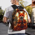 thumbnail image 6 of Pofeuu Maple Leaf Meditating Fox Print Laptop Backpack Travel Canvas Backpack for School Lightweight and Comfortable Backpack College Backpack Schoolbag, 6 of 6