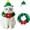Green, variant on Cat Christmas Outfit 2pcs Set, Cat Santa Hat with Wreath Scarf, New Year Decoration Costume Suit for Small Dogs, Rabbits, Green