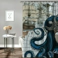 thumbnail image 2 of Orinice  Nautical Octopus Shower Curtain Cool Ocean Kraken Tentacle Mermaid Sailboat Pirate Theme Retro Underwater Marine Life Bathroom Decor Set with Non-Slip Floor Mat 69x72, 2 of 7