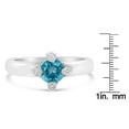 thumbnail image 5 of 14k White Gold 0.75ct TDW Treated Blue Round Solitaire Diamond Ring(H-I ,SI1-SI2), 5 of 5