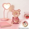 thumbnail image 4 of Oioii Cute Bear Scooter Mini Fan with Rechargeable Design, Wheels and Pencil Sharpener. 2-in-1 Multifunctional Desktop Fan for Office and Students.,Pink, 4 of 6