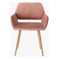 thumbnail image 2 of HomeRoots 521962 30.7 x 22 x 20.8 in. Pink Upholstered Velvet Open Back Dining Chair, 2 of 3