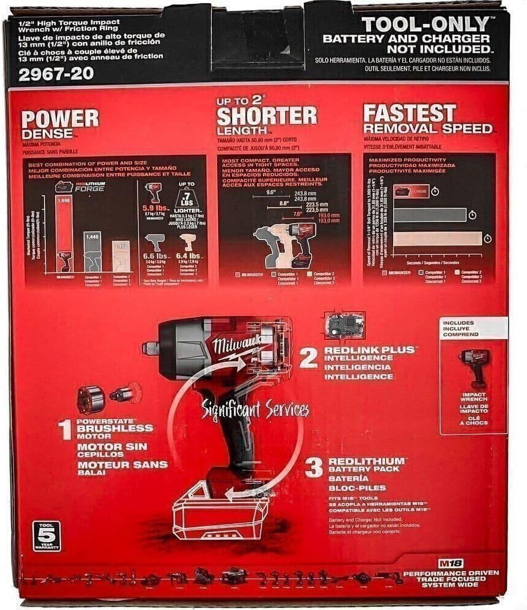 MINGZHI 2967-20 M18 Fuel 18V 1/2" High Torque Impact Wrench