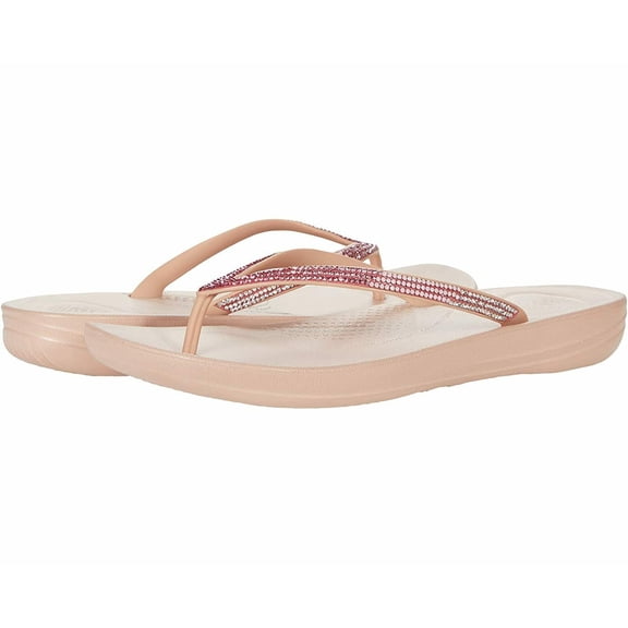 FitFlop Womens Iqushion Sparkle Flip-Flop 6 Beige