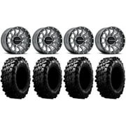 Raceline Trophy 14" Wheels Grey +38mm 32" Carnivore Tires Polaris RZR XP 1000 / PRO XP / Ranger XP 900/1000