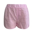 thumbnail image 6 of Bysome Women Shorts Casual Summer Casual Loose Checkered Shorts Pants Pink L, 6 of 6