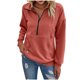 thumbnail image 2 of HongQid Womens Quarter Zip Pullover Casual Long Sleeve Shirts Half Zip Sweatshirt Trendy Fall Winter Clothes, 2 of 4
