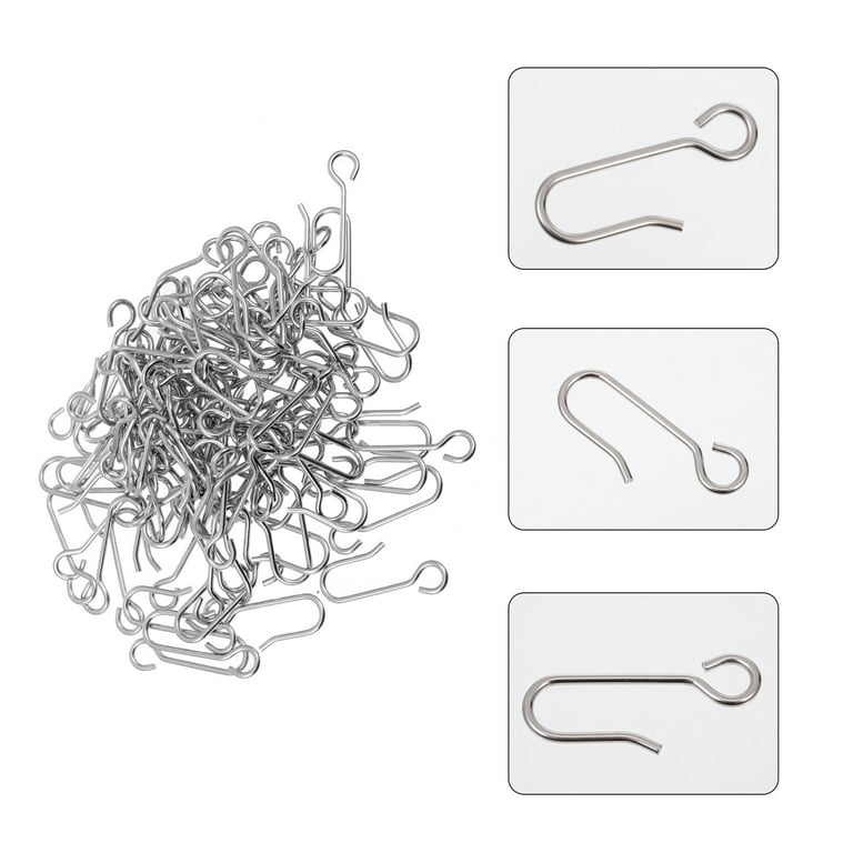 100Pcs Stainless Steel Curtain Hook Rust-proof S-shaped Curtain Decorative  Hooks 