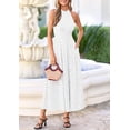 thumbnail image 2 of PRETTYGARDEN Summer Halter Dresses for Women Vacation Outfits Sleeveless Polka Dot Sundress Wedding Guest Maxi Dress, 2 of 7