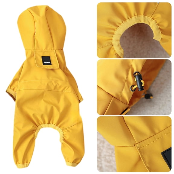 Personalised Raincoat for Dogs Name or Any text - Waterproof Jacket With Hood, Leash Hole, Reflective Strap - Lightweight Puppy Clothes for Small Medium Dogs (4 color to choose, XL)