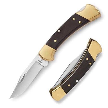 Buck Knives 112 Ranger Hunting Knife 3 Folding Knife Blade Ebony/Brass Handle 5.6 oz