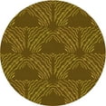 thumbnail image 1 of Ahgly Company Indoor Round Patterned Dark Golden Rod Brown Area Rugs, 6' Round, 1 of 6