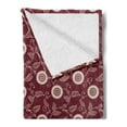thumbnail image 2 of Maroon Soft Flannel Fleece Throw Blanket, Repetitive Vintage Bicolor Floral Daisy Leaves Peduncles Illustration Print, Cozy Plush for Indoor and Outdoor Use, 50" x 60", Maroon Champagne, by Ambesonne, 2 of 5