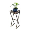 thumbnail image 4 of Ore International 35.5" in GRAY STONE SLAB BLACK/GOLD METAL PLANT STAND, 4 of 5