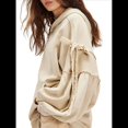 thumbnail image 2 of Sudadera con Capucha Informal de Larga con Cremallera y Bolsillos para Mujer, Talla Grande Cremoso M, 2 of 7