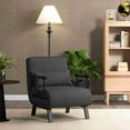 thumbnail image 2 of Costway Folding 6 Position Convertible Sleeper Bed Armchair Lounge Couch w/ Pillow Gray, 2 of 10