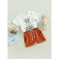 thumbnail image 3 of Arvbitana Baby Boys Easter Shorts Set Short Sleeve Cartoon Rabbit Print T-shirt + Elastic Waist Shorts Summer Casual Loose Outfit 2Pcs 0-3T, 3 of 8