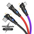thumbnail image 2 of USB Type C Cable 3A Fast Charging Wire USB-C Charger 180° Data Cable Cord K7D9, 2 of 9